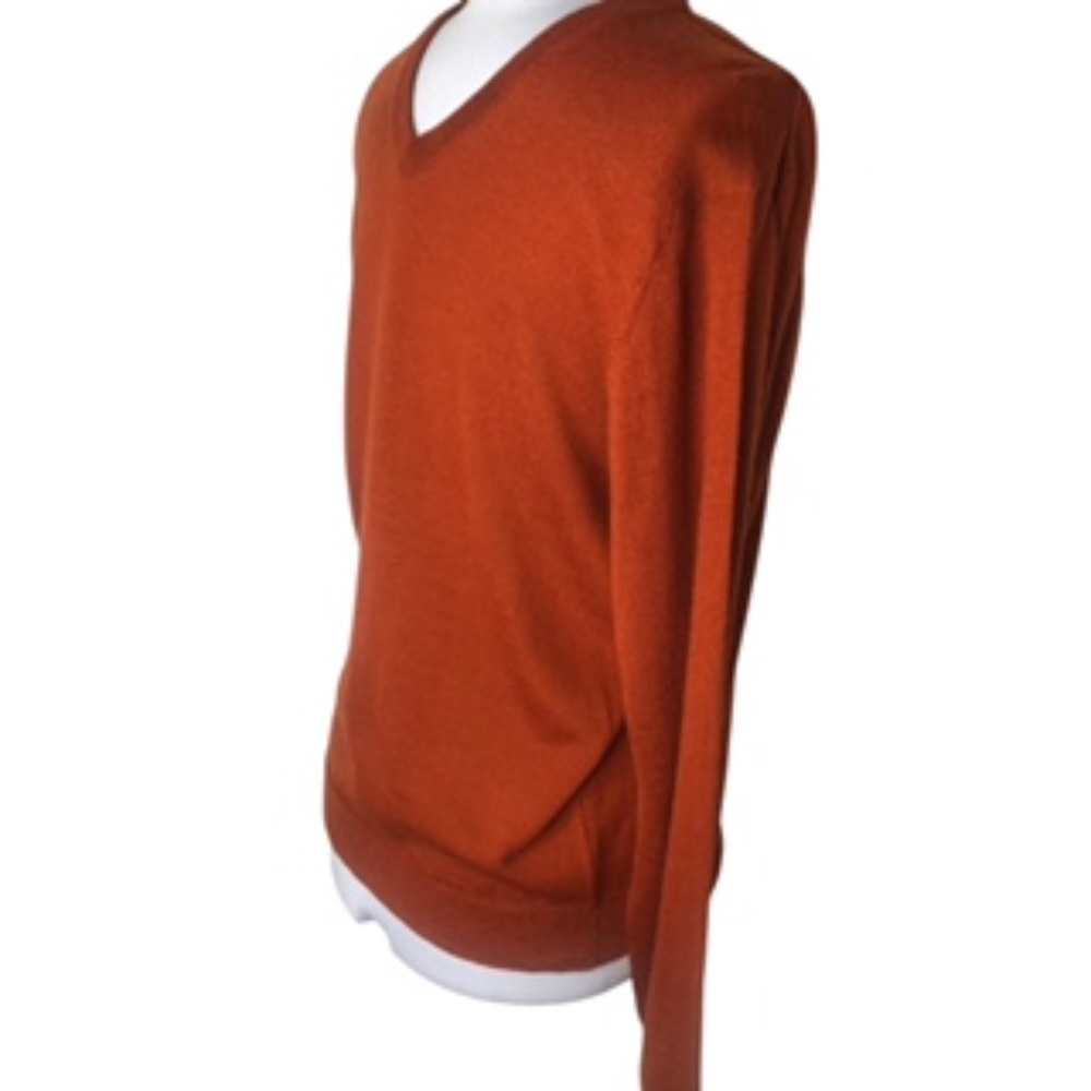 NWT Club Room V-Neck Long Sleeve Italian Yarn Men's Nutmeg Sweater Size M - Picture 4 of 8